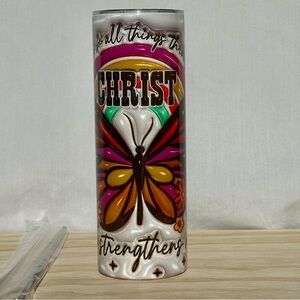 20oz Sublimation White Skinny Tumbler Stainless Steel Insulated